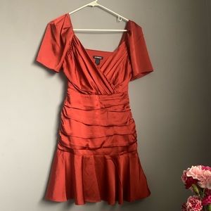 NWOT Express Satin Ruched Mini Dress